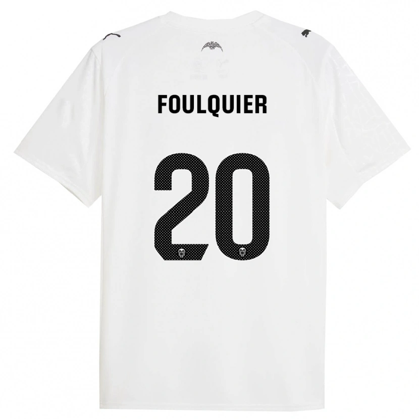 Danxen Barn Dimitri Foulquier #20 Vit Svart Hemmatröja Matchtröjor 2025/26 Tröjor T-Tröja