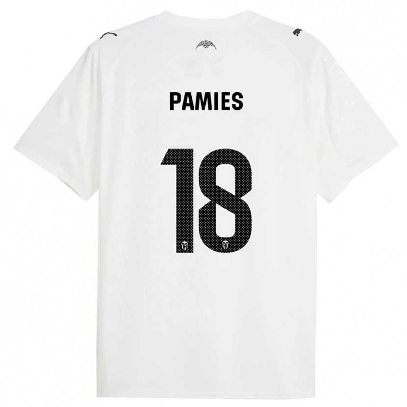Danxen Barn Javi Pamies #18 Vit Svart Hemmatröja Matchtröjor 2025/26 Tröjor T-Tröja