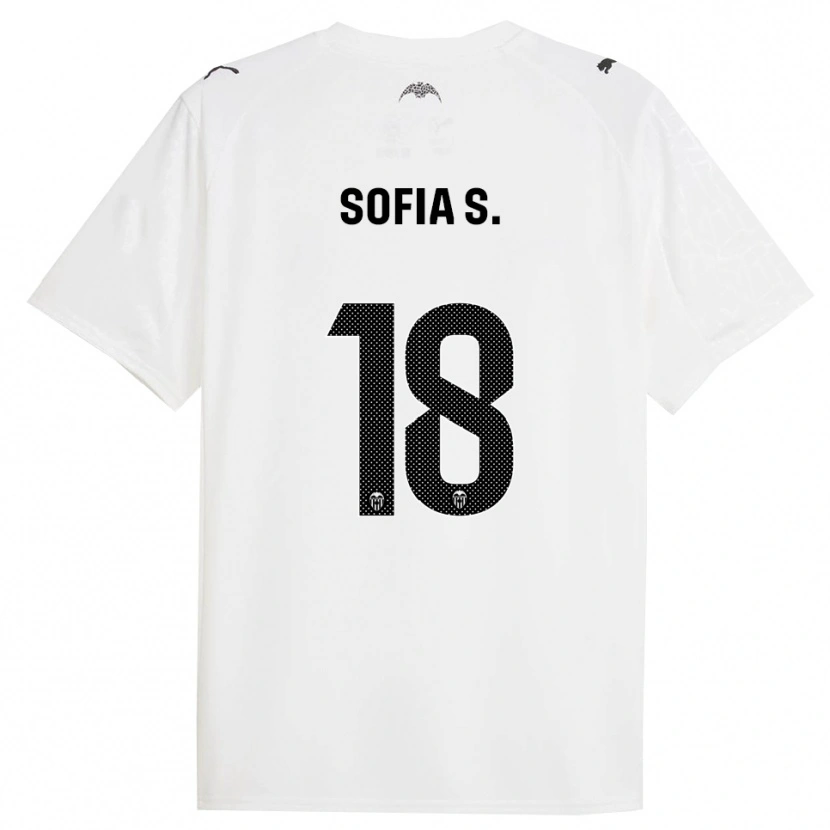Danxen Barn Sofia Silva #18 Vit Svart Hemmatröja Matchtröjor 2025/26 Tröjor T-Tröja