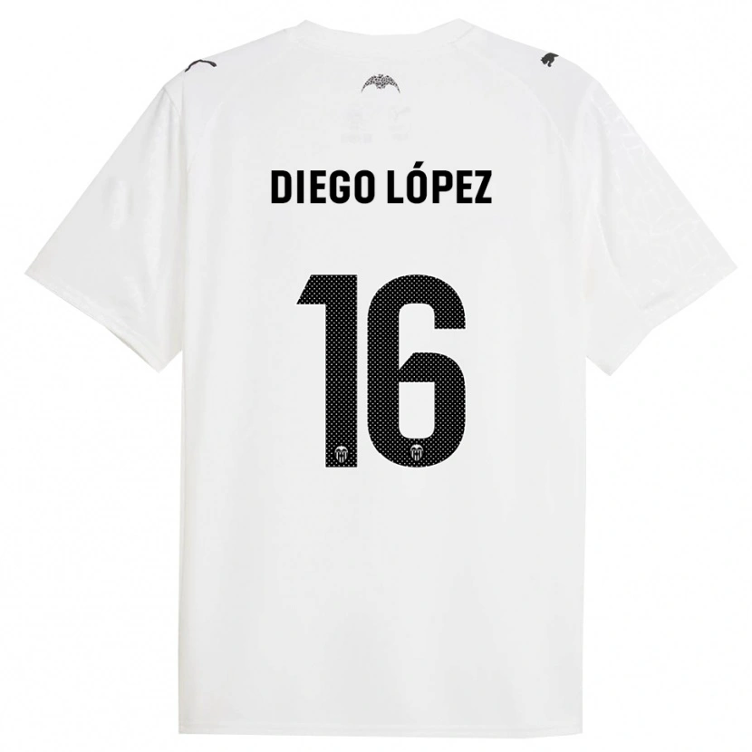 Danxen Barn Diego López #16 Vit Svart Hemmatröja Matchtröjor 2025/26 Tröjor T-Tröja