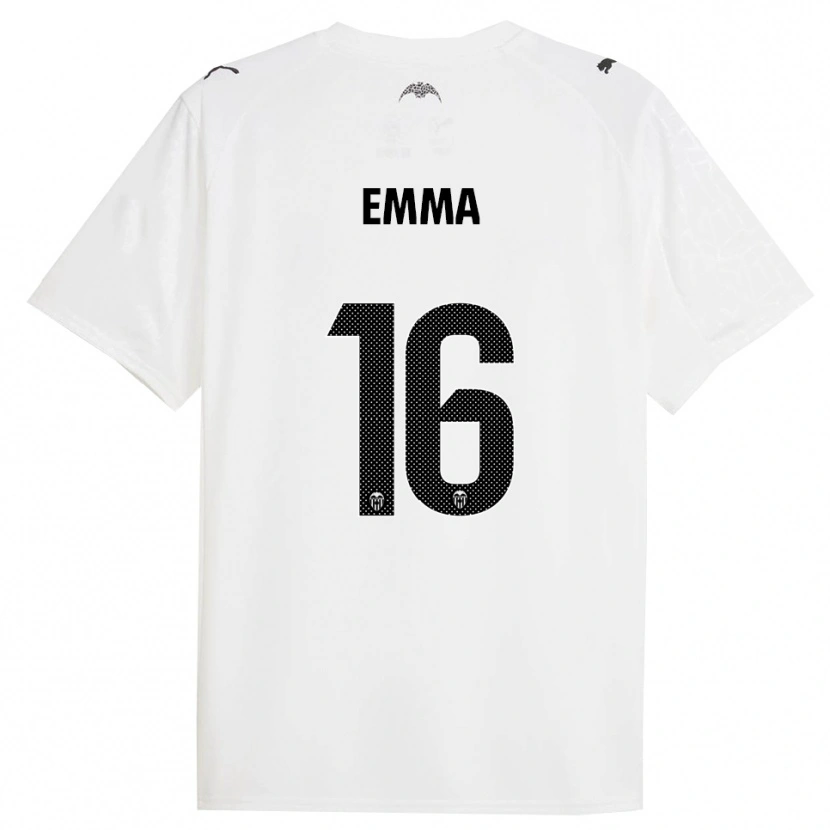 Danxen Barn Emma Martín Queralt #16 Vit Svart Hemmatröja Matchtröjor 2025/26 Tröjor T-Tröja