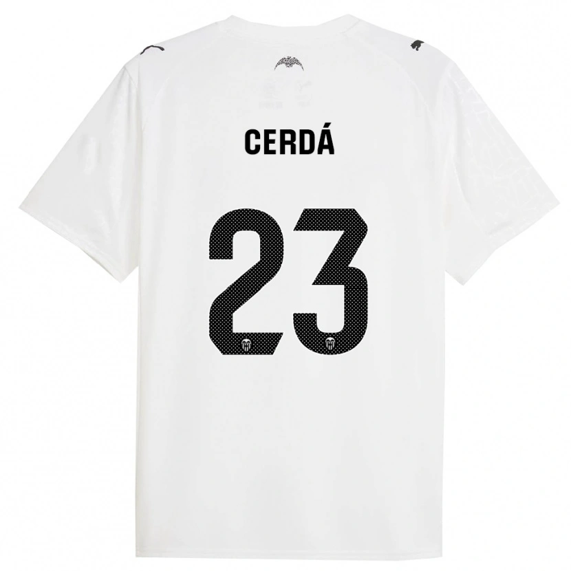 Danxen Barn Alex Cerdá #23 Vit Svart Hemmatröja Matchtröjor 2025/26 Tröjor T-Tröja