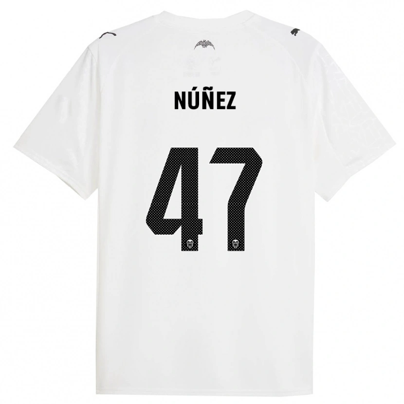 Danxen Barn Lucas Núñez #47 Vit Svart Hemmatröja Matchtröjor 2025/26 Tröjor T-Tröja