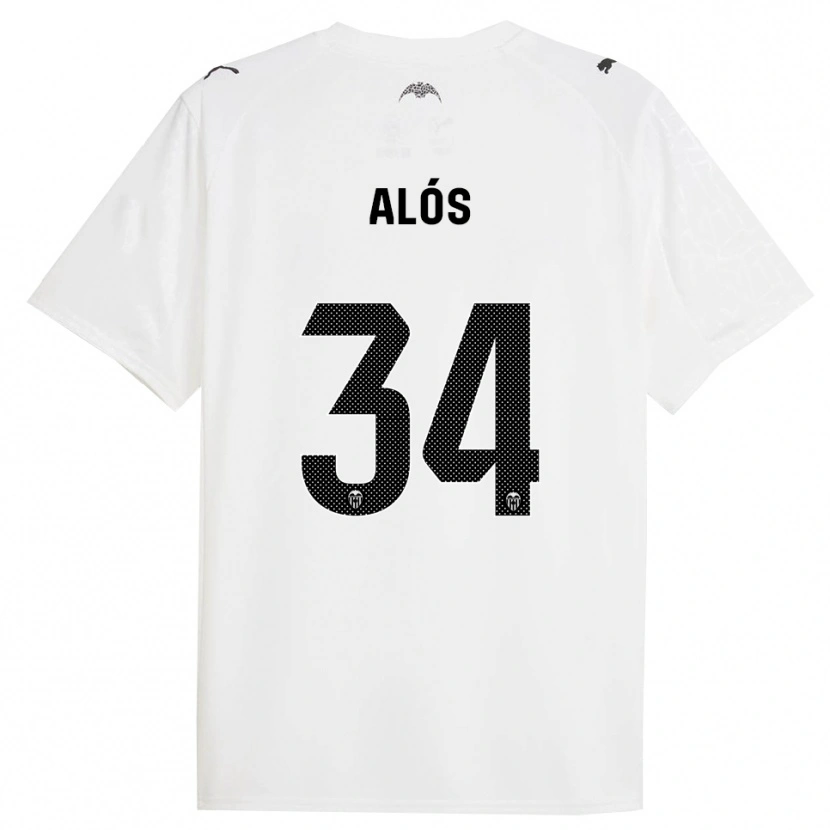 Danxen Barn Carlos Alós #34 Vit Svart Hemmatröja Matchtröjor 2025/26 Tröjor T-Tröja
