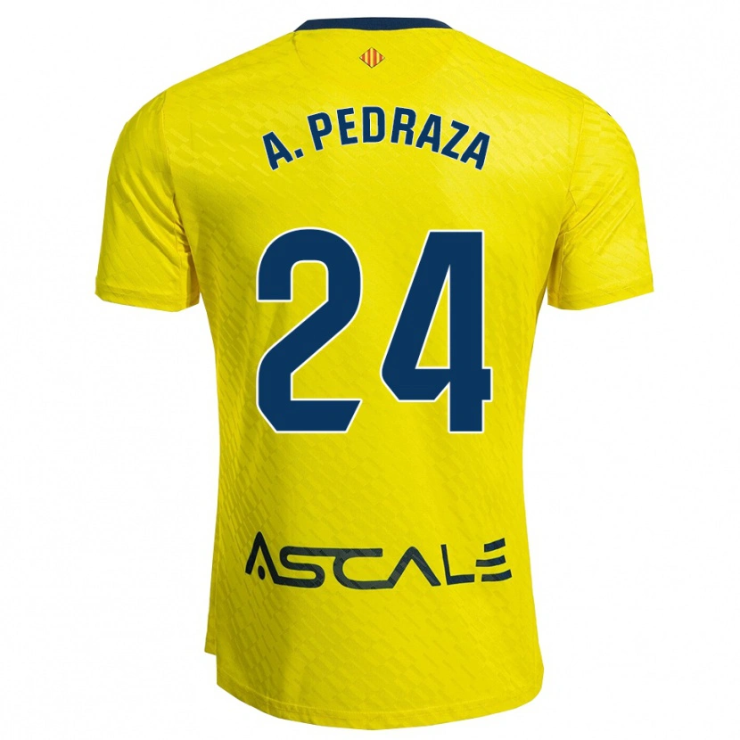 Danxen Barn Alfonso Pedraza #24 Gul Marinblå Hemmatröja Matchtröjor 2025/26 Tröjor T-Tröja