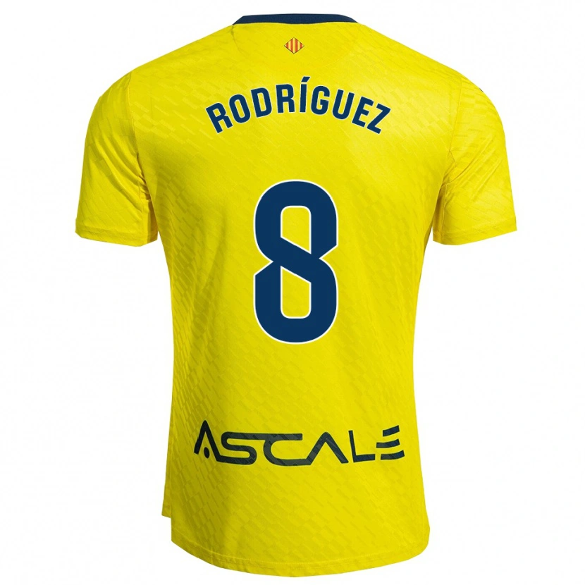 Danxen Barn Unai Rodríguez #8 Gul Marinblå Hemmatröja Matchtröjor 2025/26 Tröjor T-Tröja