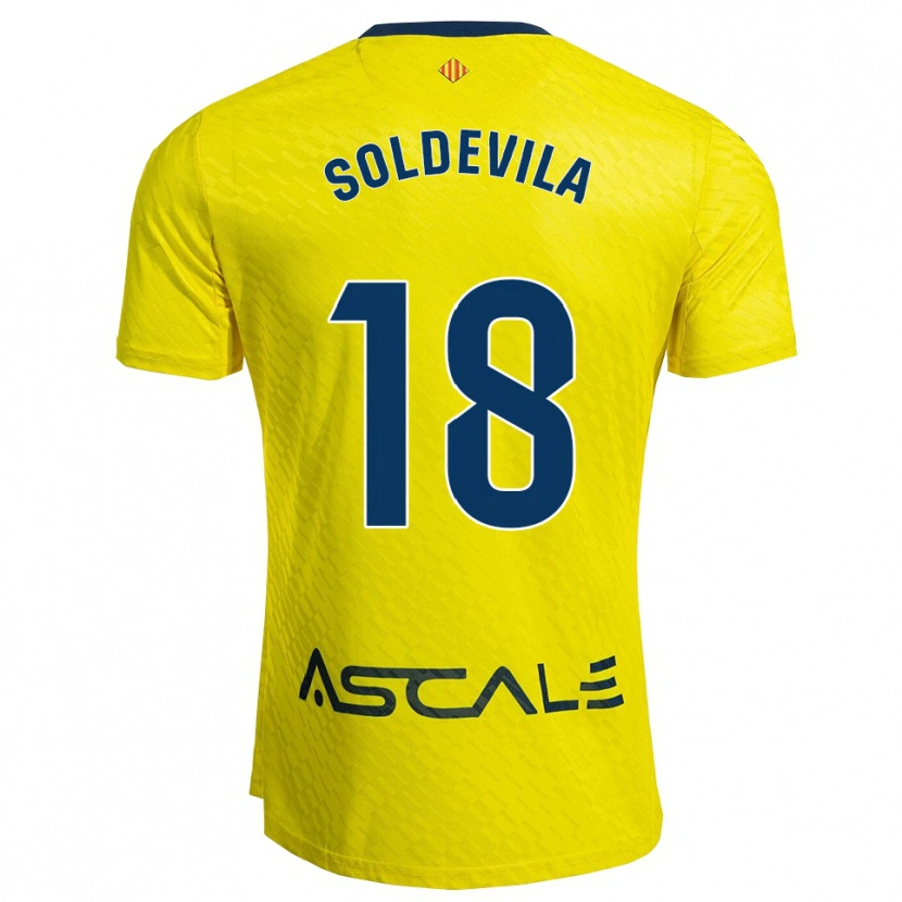 Danxen Barn Paola Soldevila #18 Gul Marinblå Hemmatröja Matchtröjor 2025/26 Tröjor T-Tröja