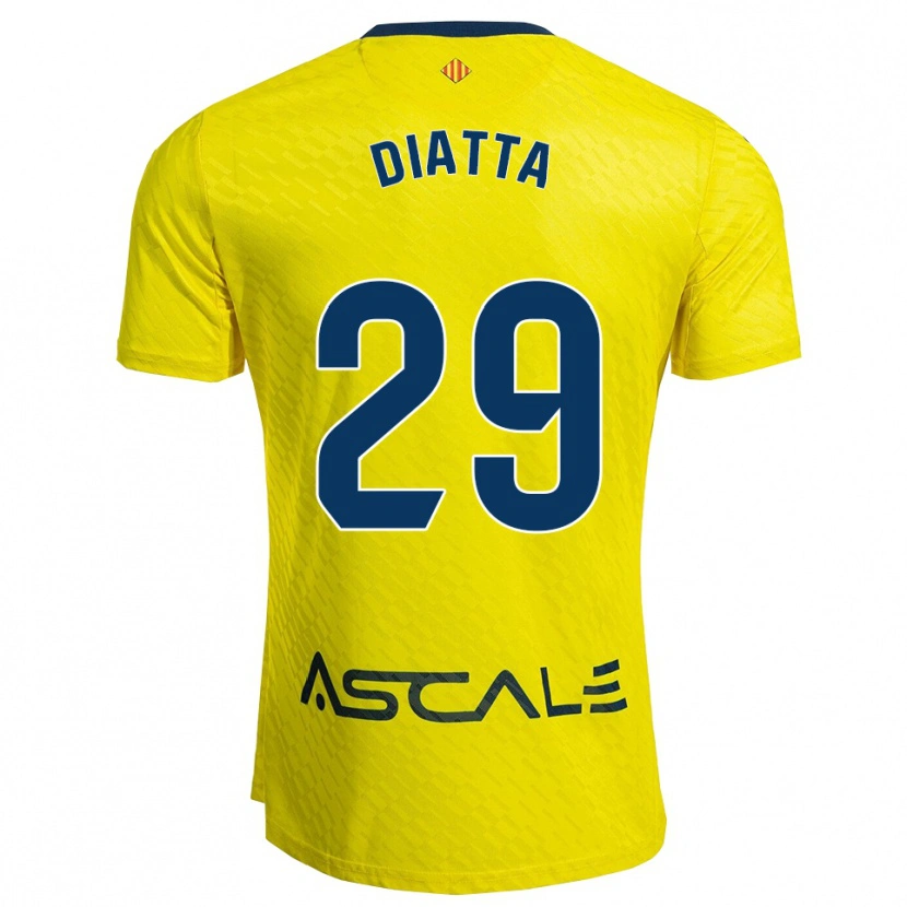 Danxen Barn Alassane Diatta #29 Gul Marinblå Hemmatröja Matchtröjor 2025/26 Tröjor T-Tröja