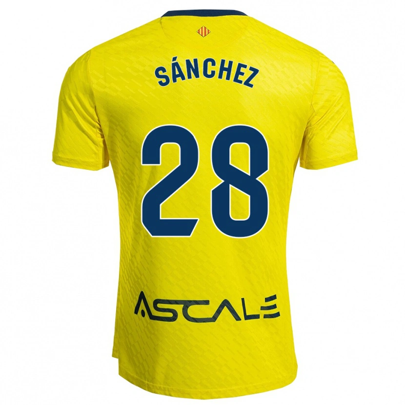 Danxen Barn Joel Sánchez #28 Gul Marinblå Hemmatröja Matchtröjor 2025/26 Tröjor T-Tröja