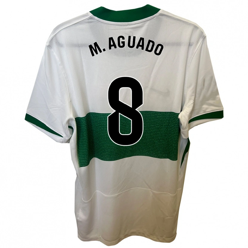 Danxen Barn Marc Aguado #8 Vit Grön Hemmatröja Matchtröjor 2025/26 Tröjor T-Tröja