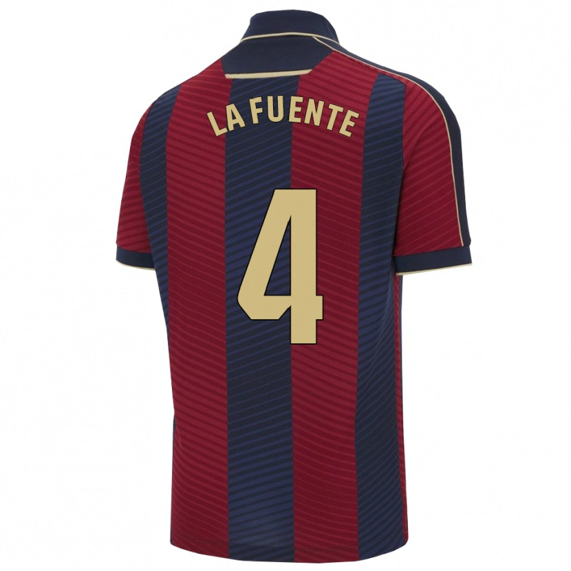 Danxen Barn Adrián De La Fuente #4 Röd Marinblå Hemmatröja Matchtröjor 2025/26 Tröjor T-Tröja
