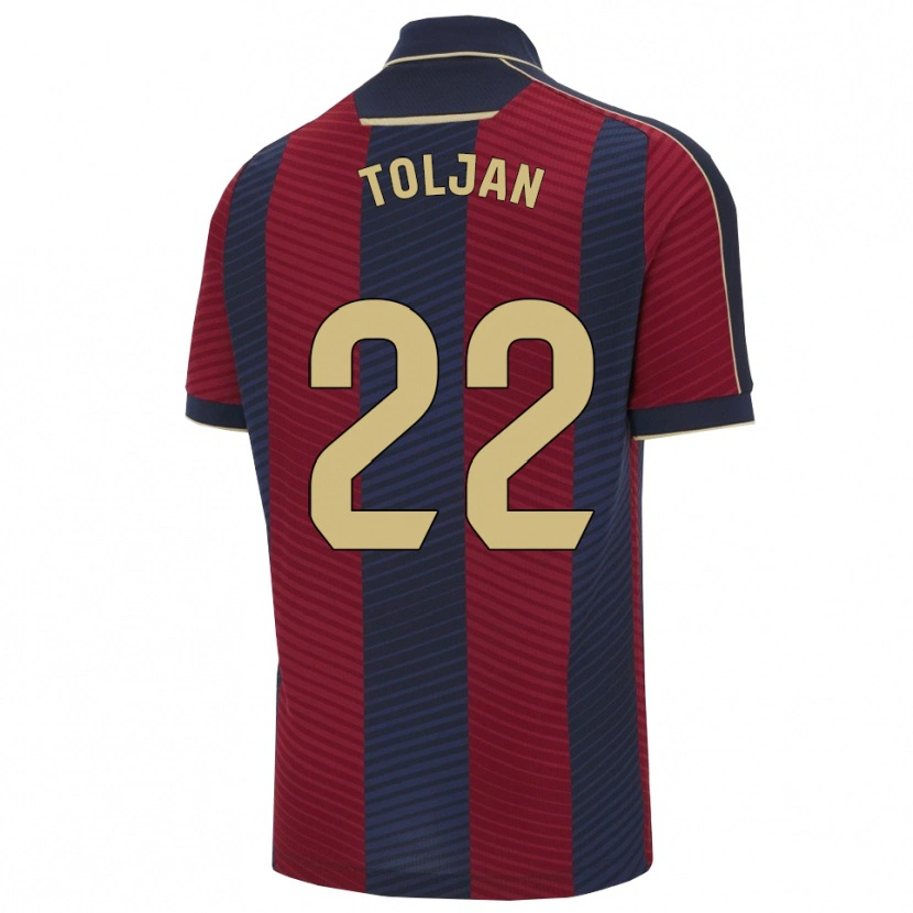 Danxen Barn Jeremy Toljan #22 Röd Marinblå Hemmatröja Matchtröjor 2025/26 Tröjor T-Tröja