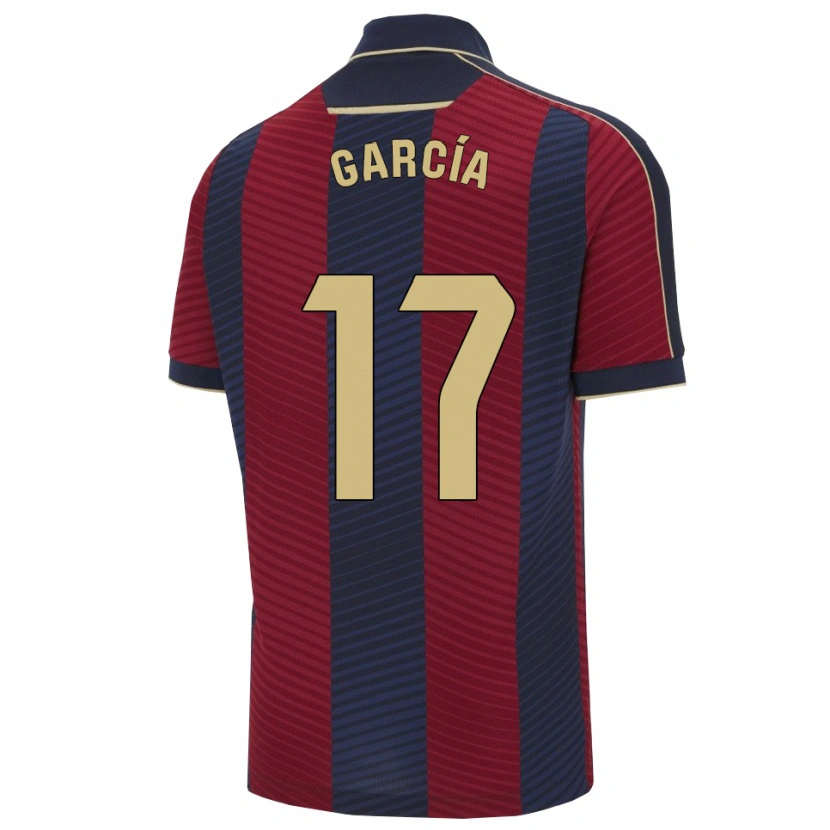 Danxen Barn Víctor García #17 Röd Marinblå Hemmatröja Matchtröjor 2025/26 Tröjor T-Tröja