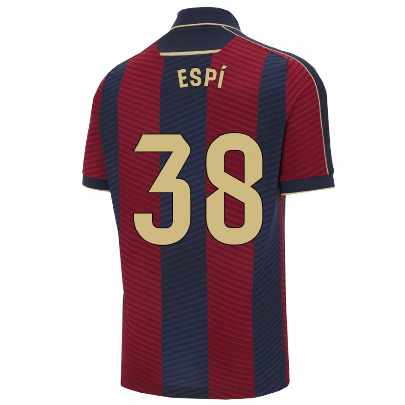Danxen Barn Carlos Espí #38 Röd Marinblå Hemmatröja Matchtröjor 2025/26 Tröjor T-Tröja