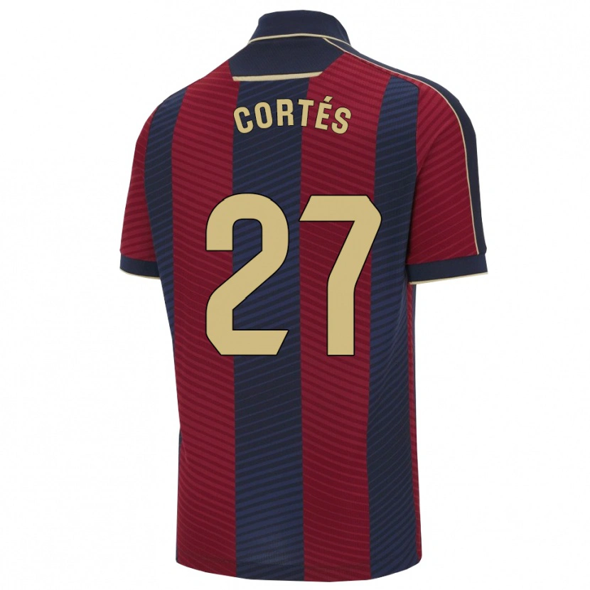 Danxen Barn Paco Cortés #27 Röd Marinblå Hemmatröja Matchtröjor 2025/26 Tröjor T-Tröja