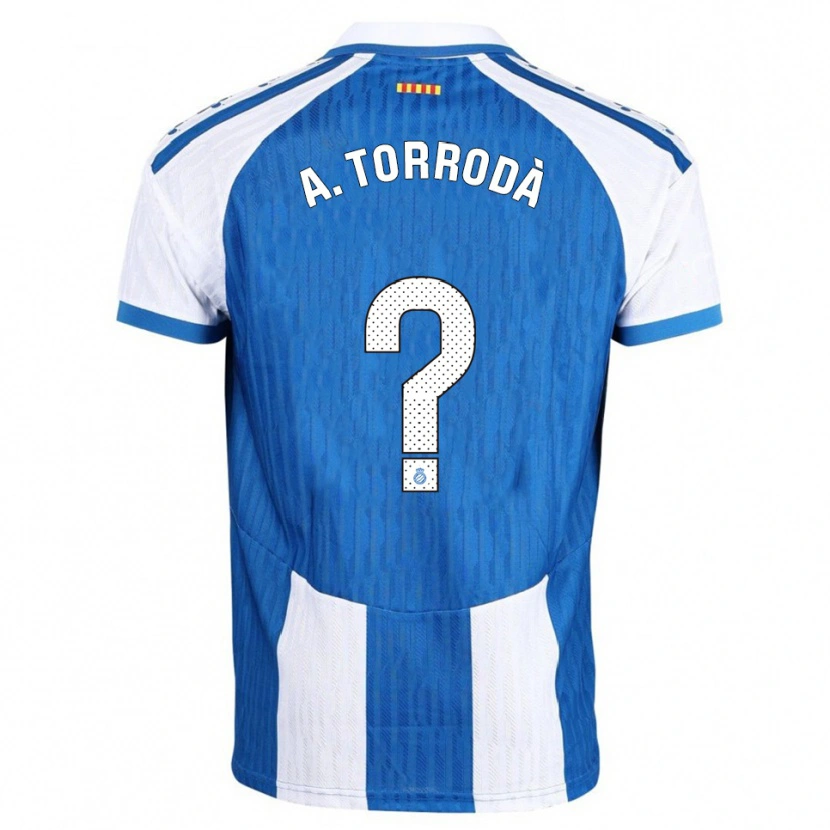 Danxen Barn Anna Torrodà Ricard #0 Blå Vit Hemmatröja Matchtröjor 2025/26 Tröjor T-Tröja