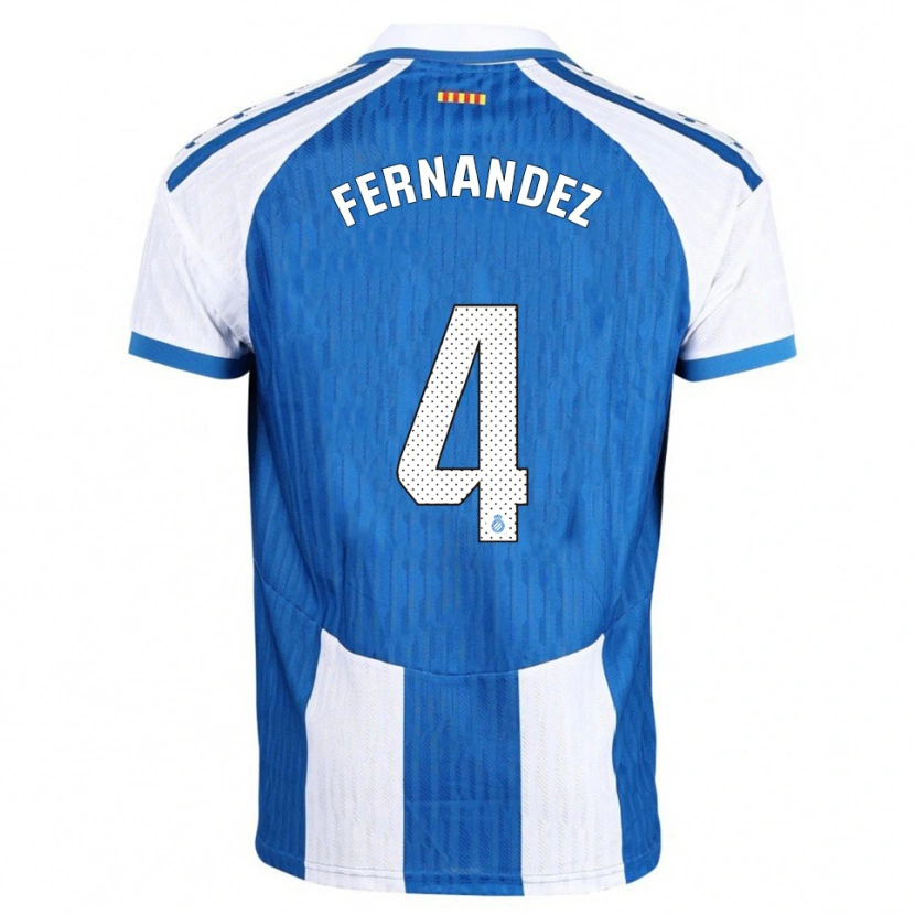 Danxen Barn Marcos Fernández #4 Blå Vit Hemmatröja Matchtröjor 2025/26 Tröjor T-Tröja