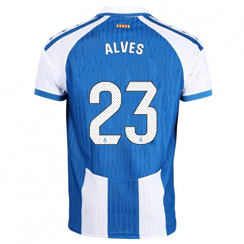 Danxen Barn Lucas Alves #23 Blå Vit Hemmatröja Matchtröjor 2025/26 Tröjor T-Tröja