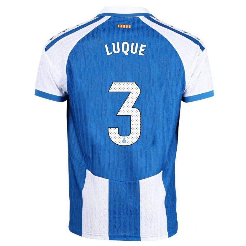Danxen Barn Gerard Luque #3 Blå Vit Hemmatröja Matchtröjor 2025/26 Tröjor T-Tröja