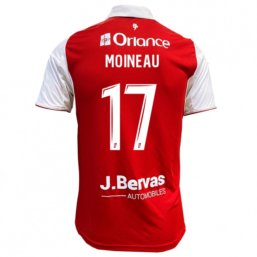 Danxen Barn Nathan Moineau #17 Röd Vit Hemmatröja Matchtröjor 2025/26 Tröjor T-Tröja