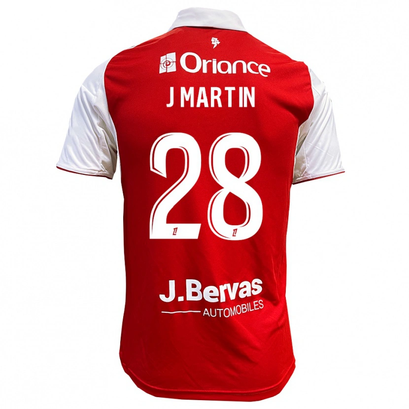 Danxen Barn Jonas Martin #28 Röd Vit Hemmatröja Matchtröjor 2025/26 Tröjor T-Tröja