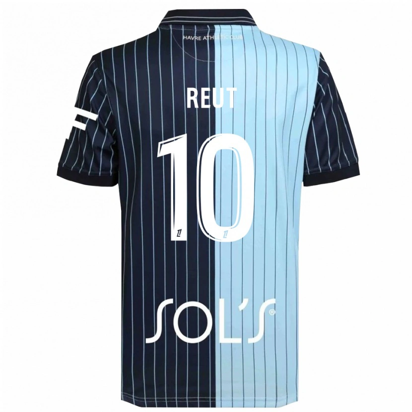 Danxen Barn Nicolas Reut #10 Marinblå Himmelsblå Hemmatröja Matchtröjor 2025/26 Tröjor T-Tröja