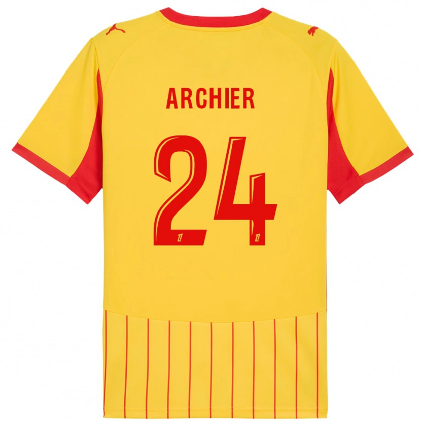 Danxen Barn Louann Archier #24 Gul Röd Hemmatröja Matchtröjor 2025/26 Tröjor T-Tröja