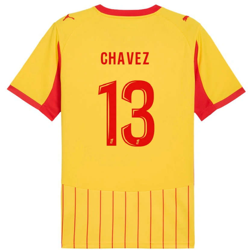 Danxen Barn Jhoanner Chávez #13 Gul Röd Hemmatröja Matchtröjor 2025/26 Tröjor T-Tröja