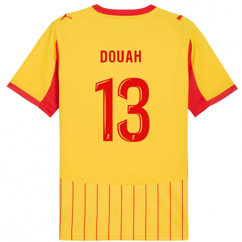Danxen Barn Chemssedine Douah #13 Gul Röd Hemmatröja Matchtröjor 2025/26 Tröjor T-Tröja