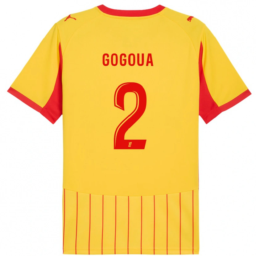 Danxen Barn Valentin Gogoua #2 Gul Röd Hemmatröja Matchtröjor 2025/26 Tröjor T-Tröja