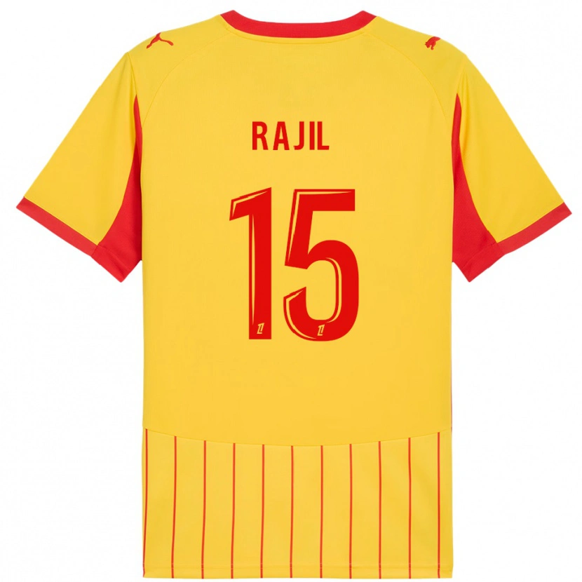 Danxen Barn Jibril Rajil #15 Gul Röd Hemmatröja Matchtröjor 2025/26 Tröjor T-Tröja