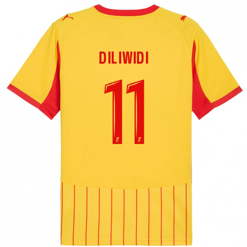 Danxen Barn Kembo Diliwidi #11 Gul Röd Hemmatröja Matchtröjor 2025/26 Tröjor T-Tröja