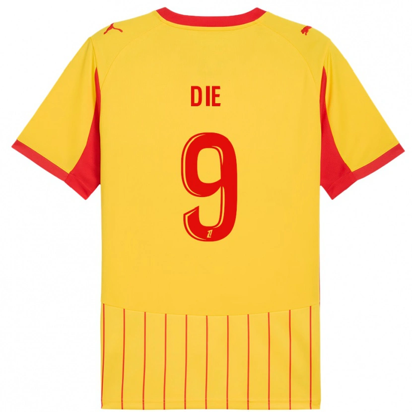 Danxen Barn Samuel Dié #9 Gul Röd Hemmatröja Matchtröjor 2025/26 Tröjor T-Tröja