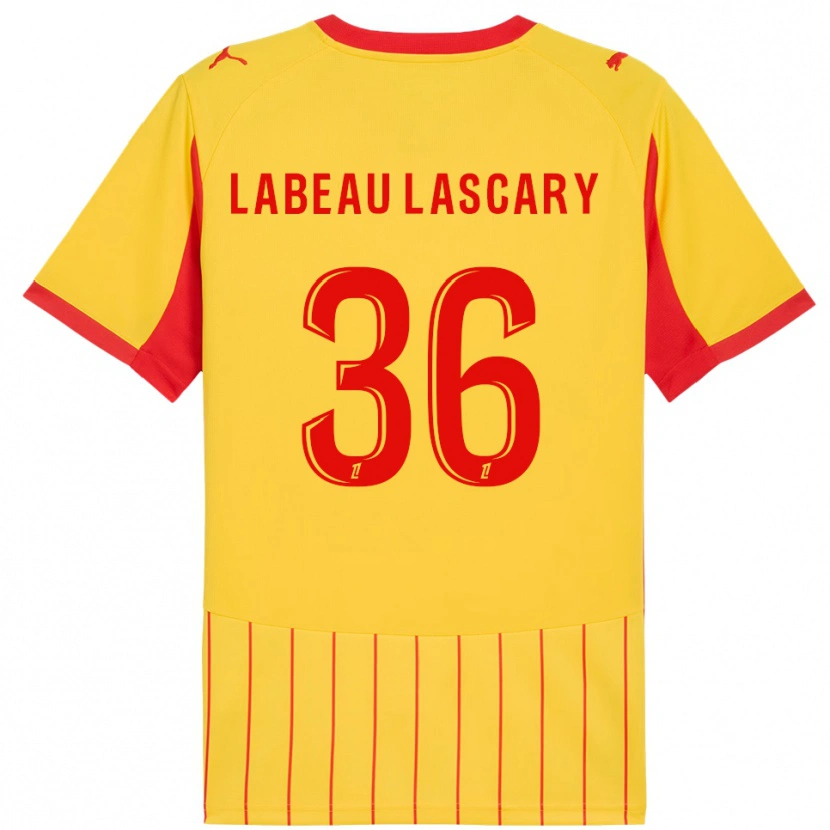 Danxen Barn Rémy Labeau Lascary #36 Gul Röd Hemmatröja Matchtröjor 2025/26 Tröjor T-Tröja