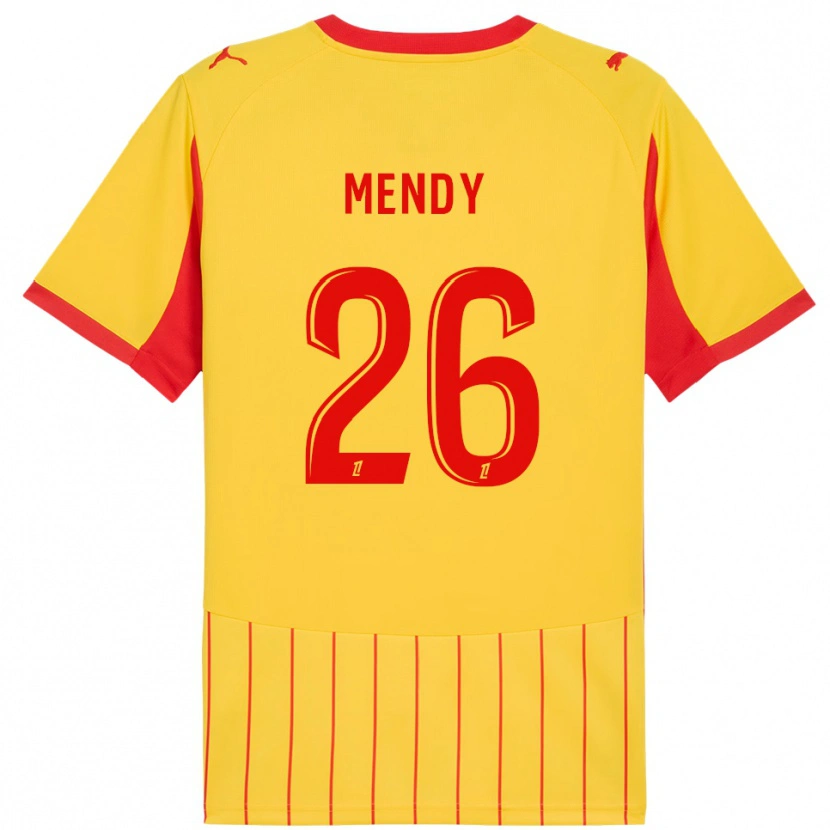 Danxen Barn Nampalys Mendy #26 Gul Röd Hemmatröja Matchtröjor 2025/26 Tröjor T-Tröja