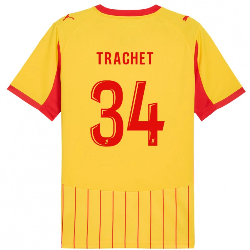 Danxen Barn Amélie Trachet #34 Gul Röd Hemmatröja Matchtröjor 2025/26 Tröjor T-Tröja