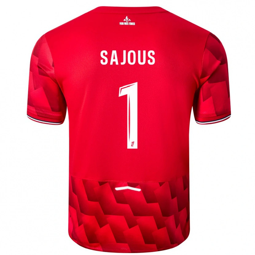 Danxen Barn Thomas Sajous #1 Röd Vit Hemmatröja Matchtröjor 2025/26 Tröjor T-Tröja