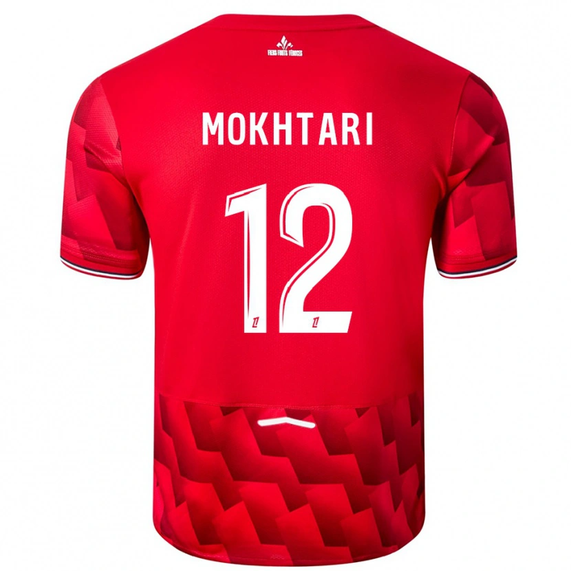 Danxen Barn Brahim Mokhtari #12 Röd Vit Hemmatröja Matchtröjor 2025/26 Tröjor T-Tröja
