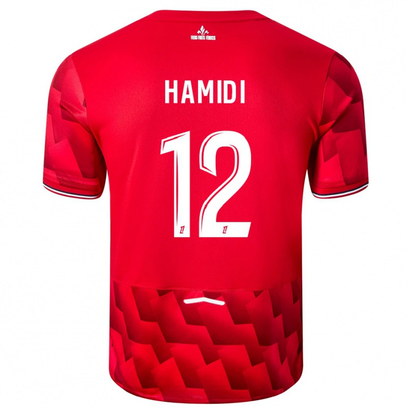 Danxen Barn Kamel Hamidi #12 Röd Vit Hemmatröja Matchtröjor 2025/26 Tröjor T-Tröja