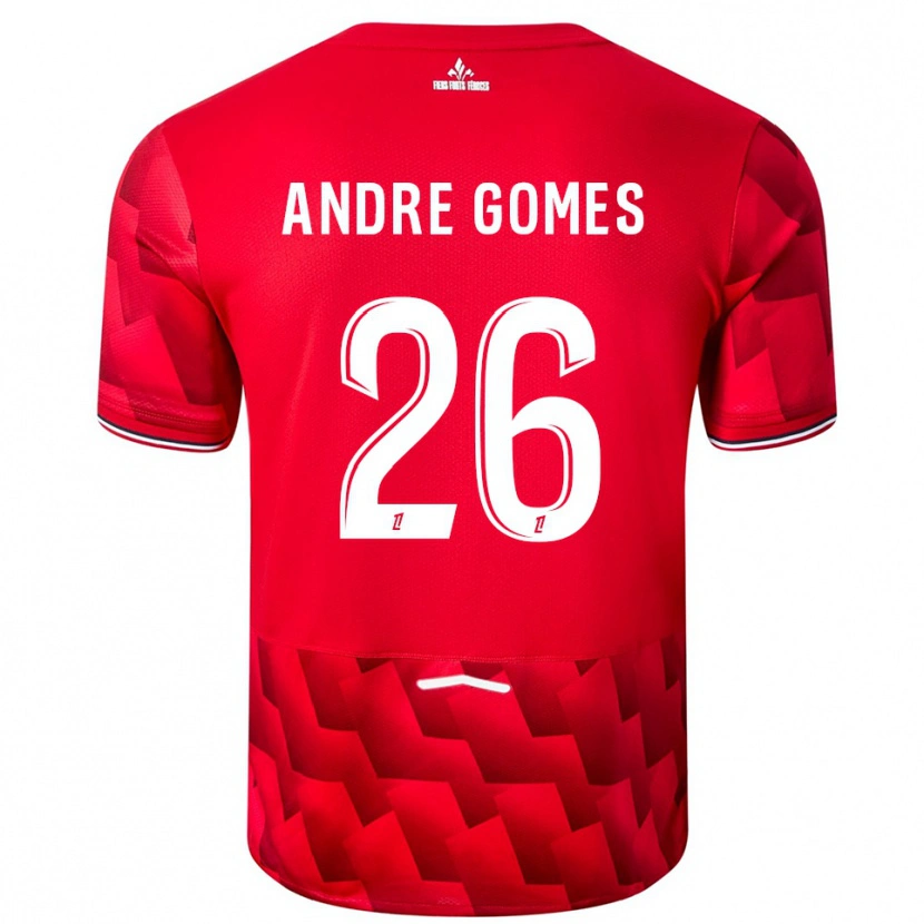 Danxen Barn André Gomes #26 Röd Vit Hemmatröja Matchtröjor 2025/26 Tröjor T-Tröja