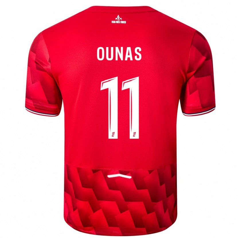 Danxen Barn Adam Ounas #11 Röd Vit Hemmatröja Matchtröjor 2025/26 Tröjor T-Tröja