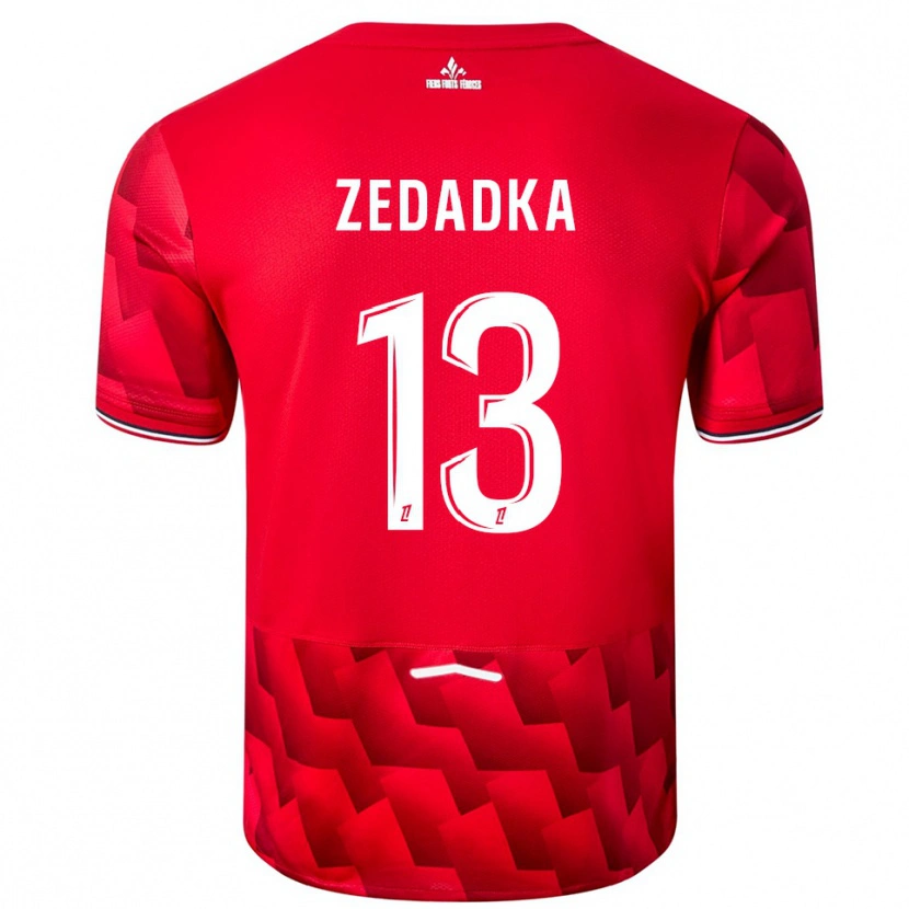 Danxen Barn Akim Zedadka #13 Röd Vit Hemmatröja Matchtröjor 2025/26 Tröjor T-Tröja