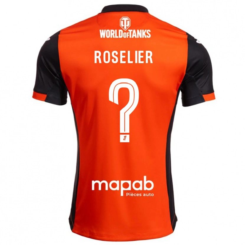 Danxen Barn Nathan Roselier #0 Svart Orange Hemmatröja Matchtröjor 2025/26 Tröjor T-Tröja