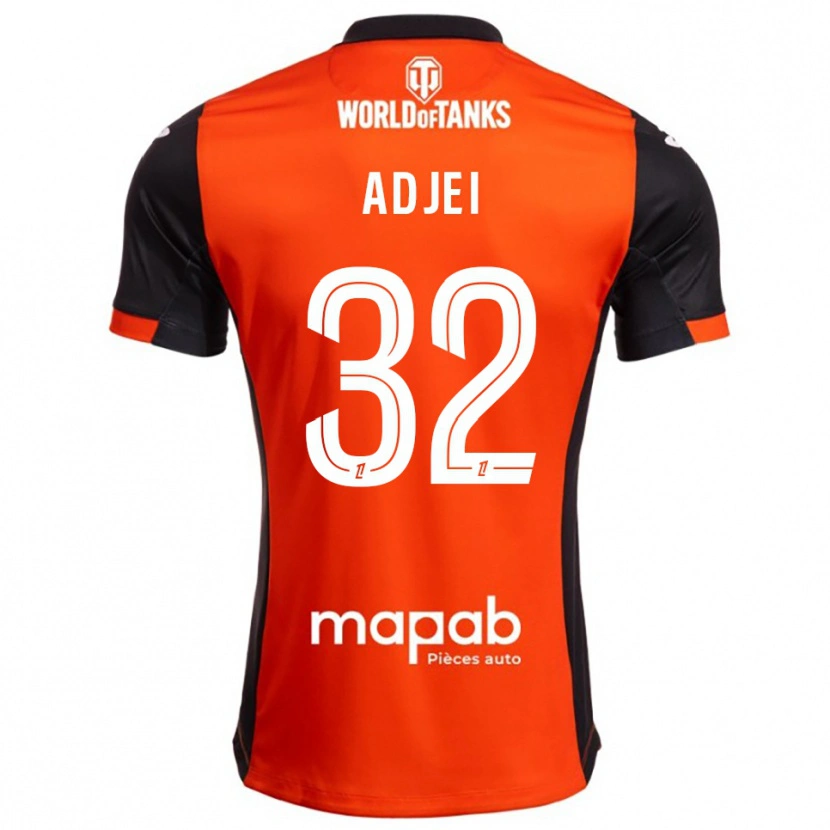 Danxen Barn Nathaniel Adjei #32 Svart Orange Hemmatröja Matchtröjor 2025/26 Tröjor T-Tröja