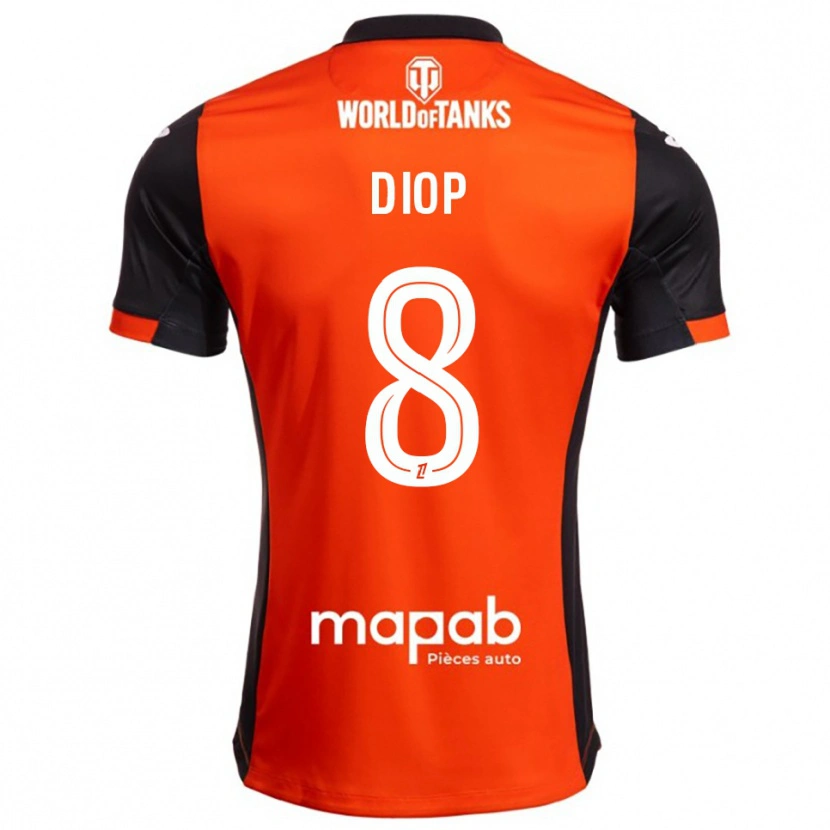 Danxen Barn Samba Diop #8 Svart Orange Hemmatröja Matchtröjor 2025/26 Tröjor T-Tröja