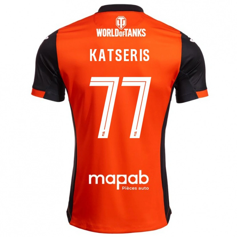 Danxen Barn Panos Katseris #77 Svart Orange Hemmatröja Matchtröjor 2025/26 Tröjor T-Tröja