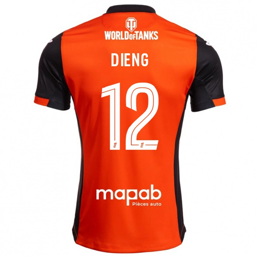 Danxen Barn Bamba Dieng #12 Svart Orange Hemmatröja Matchtröjor 2025/26 Tröjor T-Tröja
