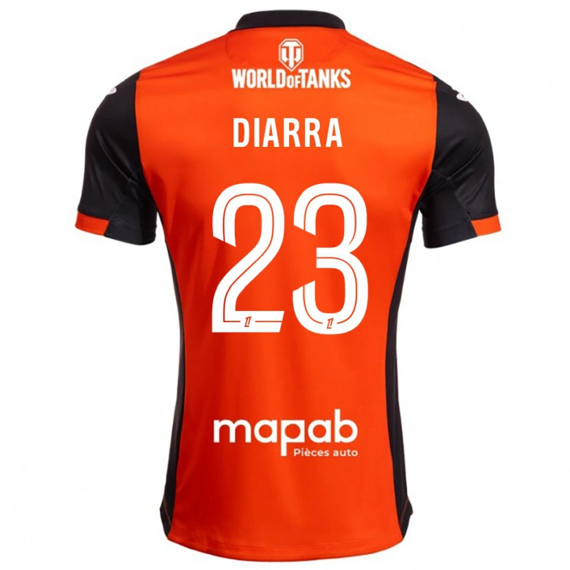 Danxen Barn Stéphane Diarra #23 Svart Orange Hemmatröja Matchtröjor 2025/26 Tröjor T-Tröja