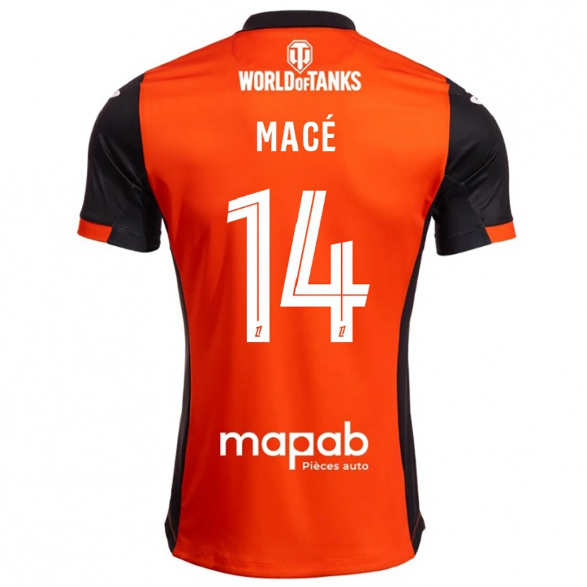 Danxen Barn Marine Macé #14 Svart Orange Hemmatröja Matchtröjor 2025/26 Tröjor T-Tröja