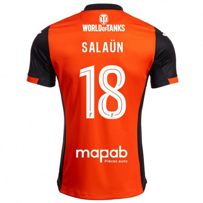 Danxen Barn Elody Salaün #18 Svart Orange Hemmatröja Matchtröjor 2025/26 Tröjor T-Tröja